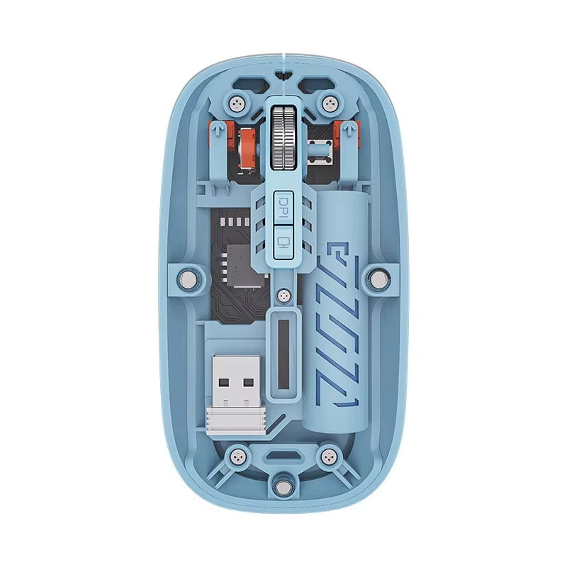 Transparent Wireless Mouse Dual Mode 2.4G + BT Rechargeable Noiseless Cordless My Store